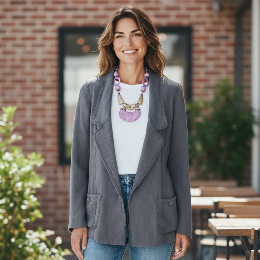 Club Monaco steel grey blazer size 6